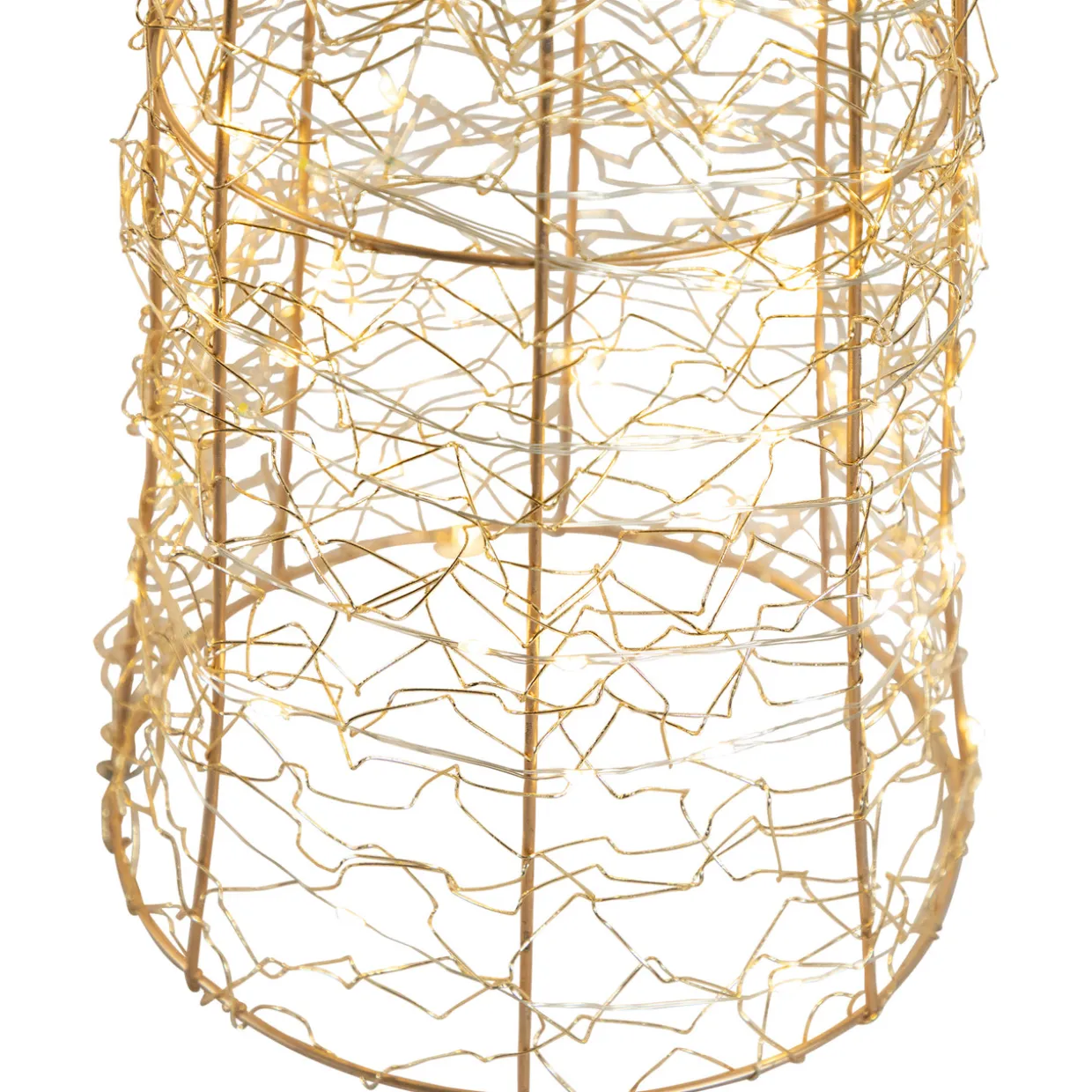 Set of 3 LED Twinkle Lighted Copper Mesh Cone Trees Outdoor Christmas Decoration 39.5"