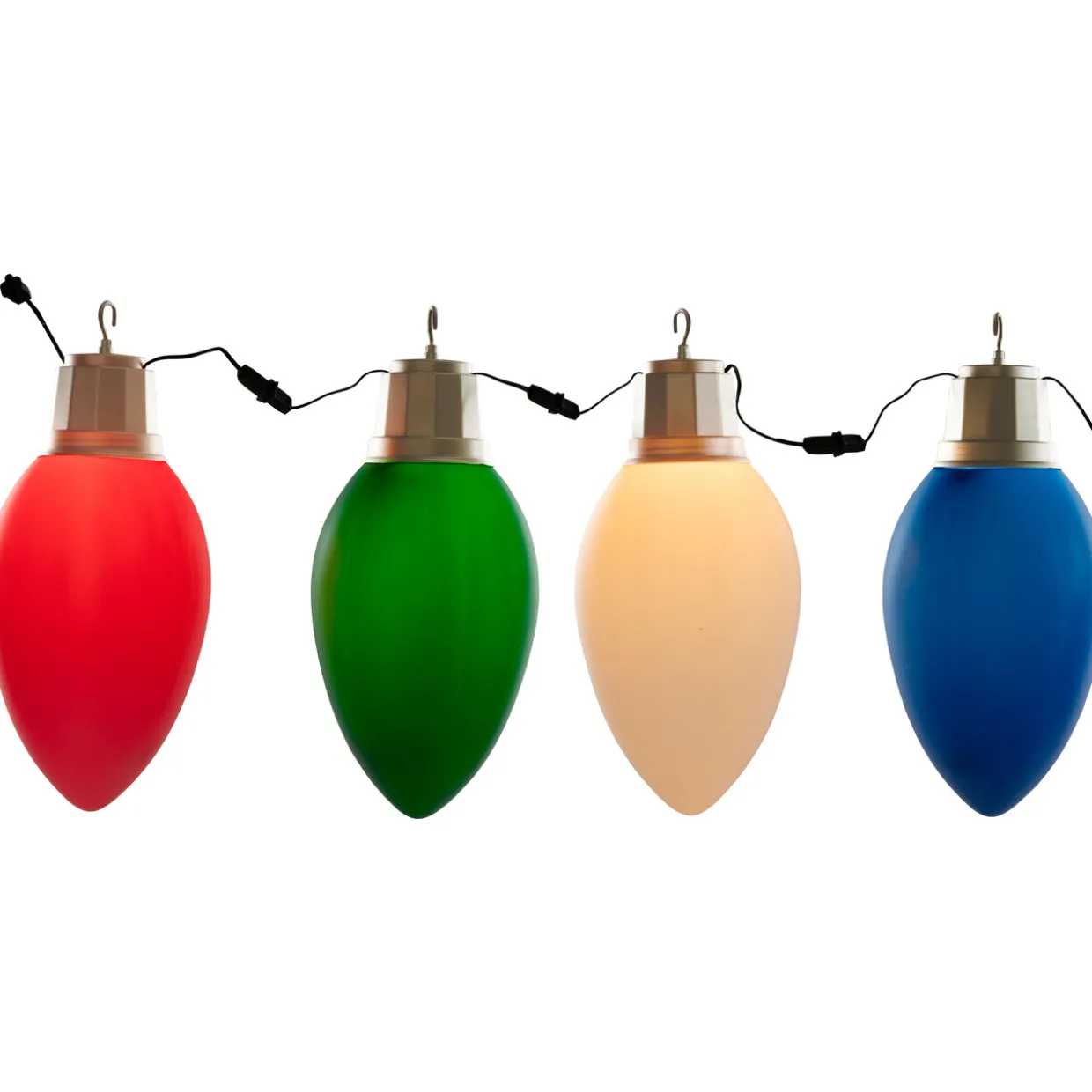 Set of 4 Lighted Blow Mold C7 Bulbs Christmas Decorations, 20"