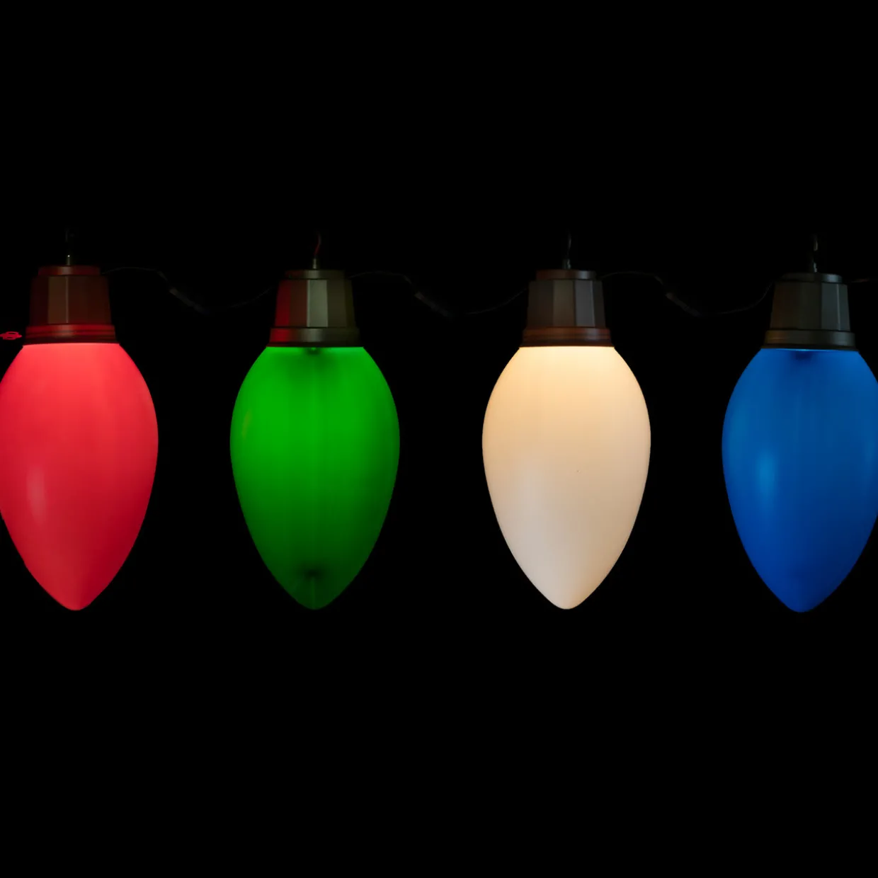 Set of 4 Lighted Blow Mold C7 Bulbs Christmas Decorations, 20"