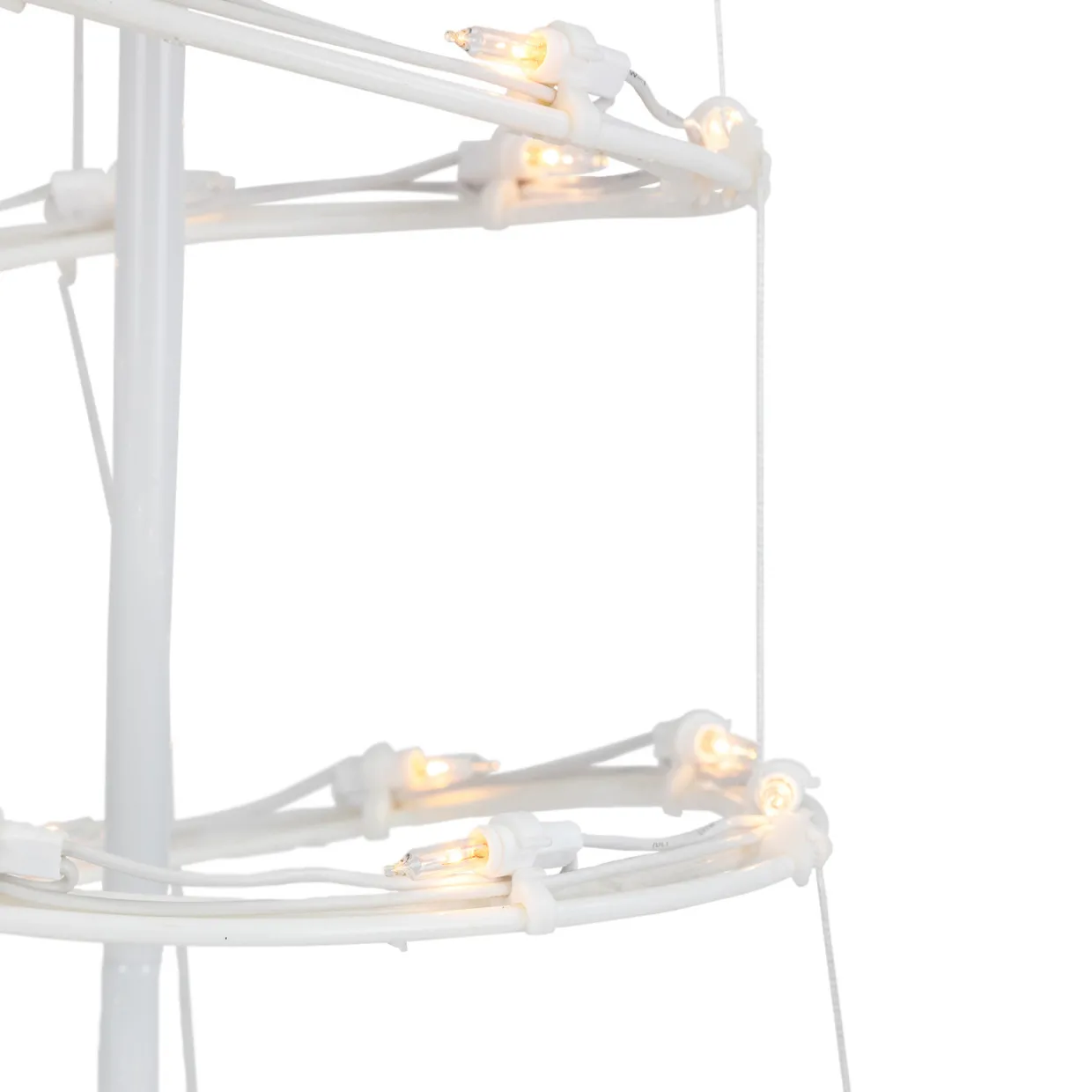 Set of 2 Lighted Clear Outdoor Spiral Christmas Cone Trees 4', 6'