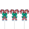 Set of 3 Lighted Holographic Candy Cane Christmas Pathway Markers 25.5"