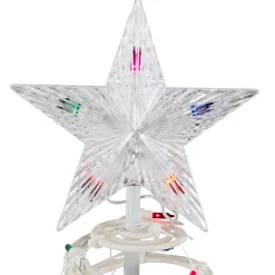 Set of 2 Lighted Multi-Color Outdoor Spiral Christmas Cone Trees 4', 6'