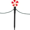 Set of 4 Lighted Peppermint Twist Candy LED Christmas Pathway Markers 14.5"