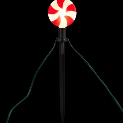 Set of 4 Lighted Peppermint Twist Candy LED Christmas Pathway Markers 14.5