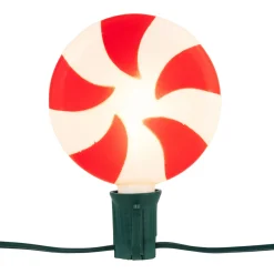 Set of 4 Lighted Peppermint Twist Candy LED Christmas Pathway Markers 14.5