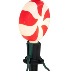 Set of 4 Lighted Peppermint Twist Candy LED Christmas Pathway Markers 14.5