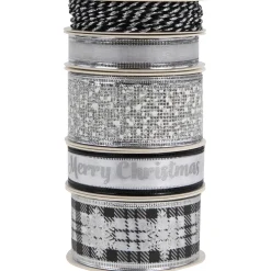 Set of 5 Merry Christmas Matching Themed Craft Ribbons 1.5