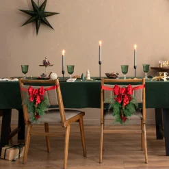 Set of 2 Mixed Cedar and Pine Christmas Chair Back Swags