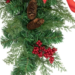 Set of 2 Mixed Cedar and Pine Christmas Chair Back Swags