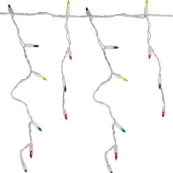 Set of 150 Multi-Color Mini Icicle Christmas Lights 3" Spacing - White Wire