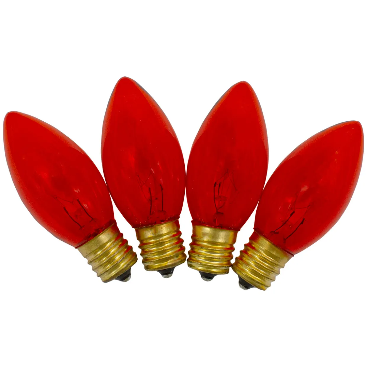 Set of 4 Orange C9 Transparent Christmas Replacement Bulbs - 3"