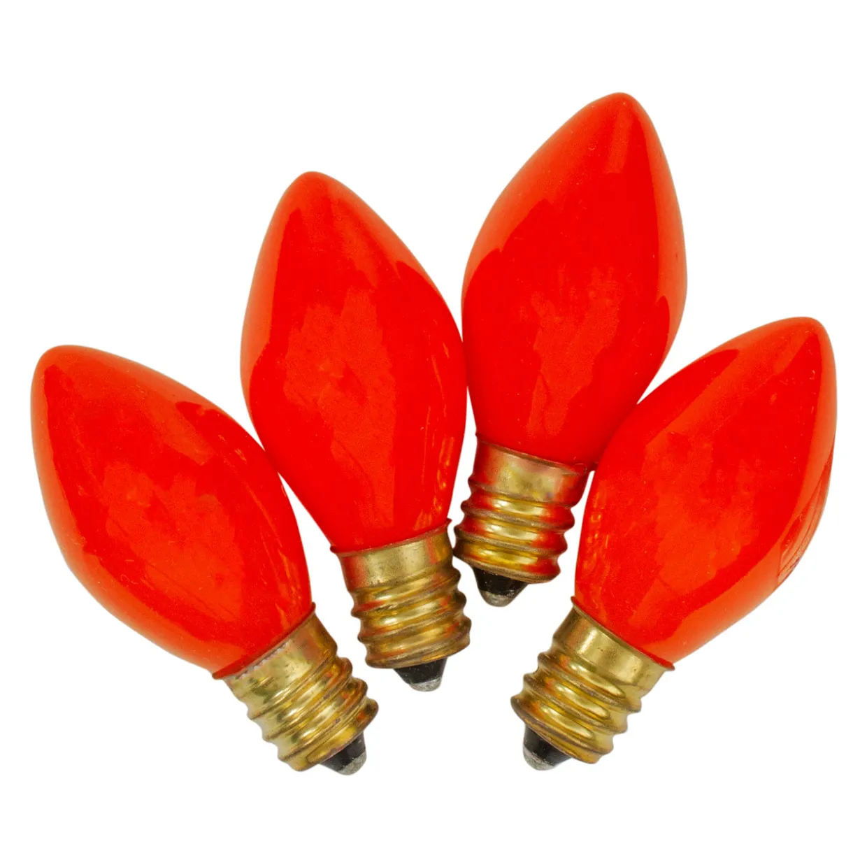 Set of 4 Orange Opaque C7 Christmas Replacement Bulbs - 2"