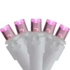 Set of 70 Pink LED Wide Angle Icicle Christmas Lights - 6ft White Wire