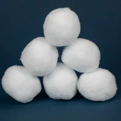 Set of 6 Plush Faux Christmas Snow Balls
