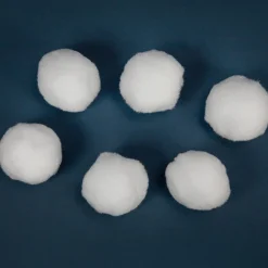 Set of 6 Plush Faux Christmas Snow Balls