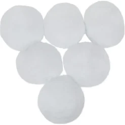 Set of 6 Plush Faux Christmas Snow Balls