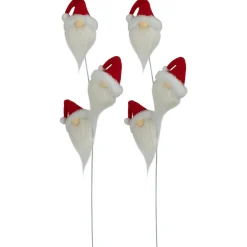 Set of 2 Plush Red and White Santa Gnome Christmas Picks 27