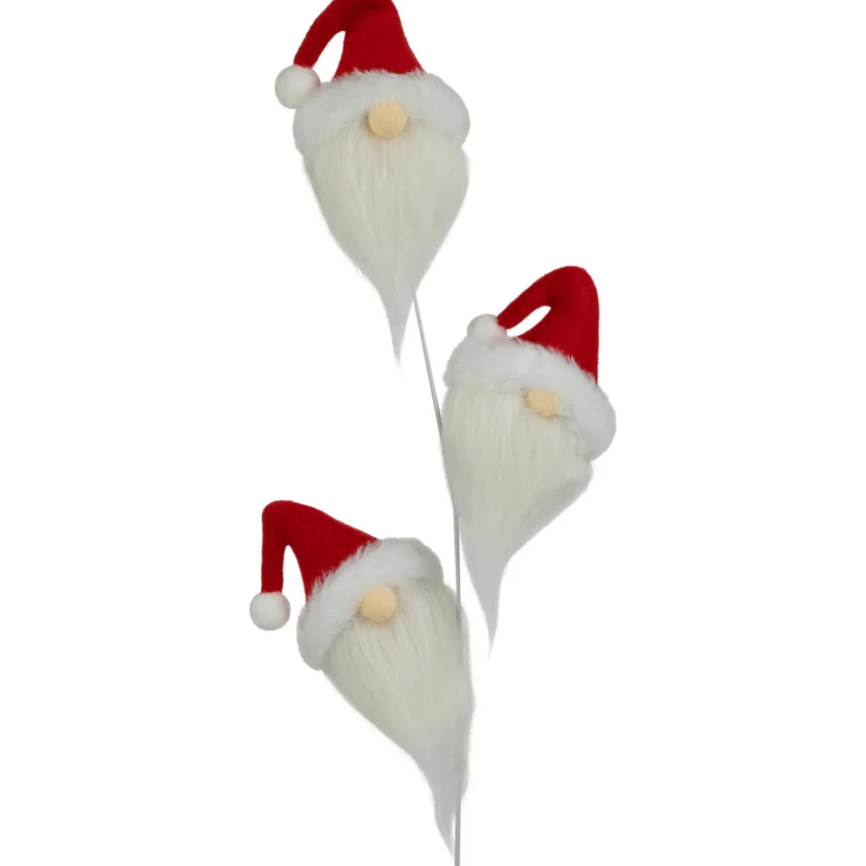 Set of 2 Plush Red and White Santa Gnome Christmas Picks 27"
