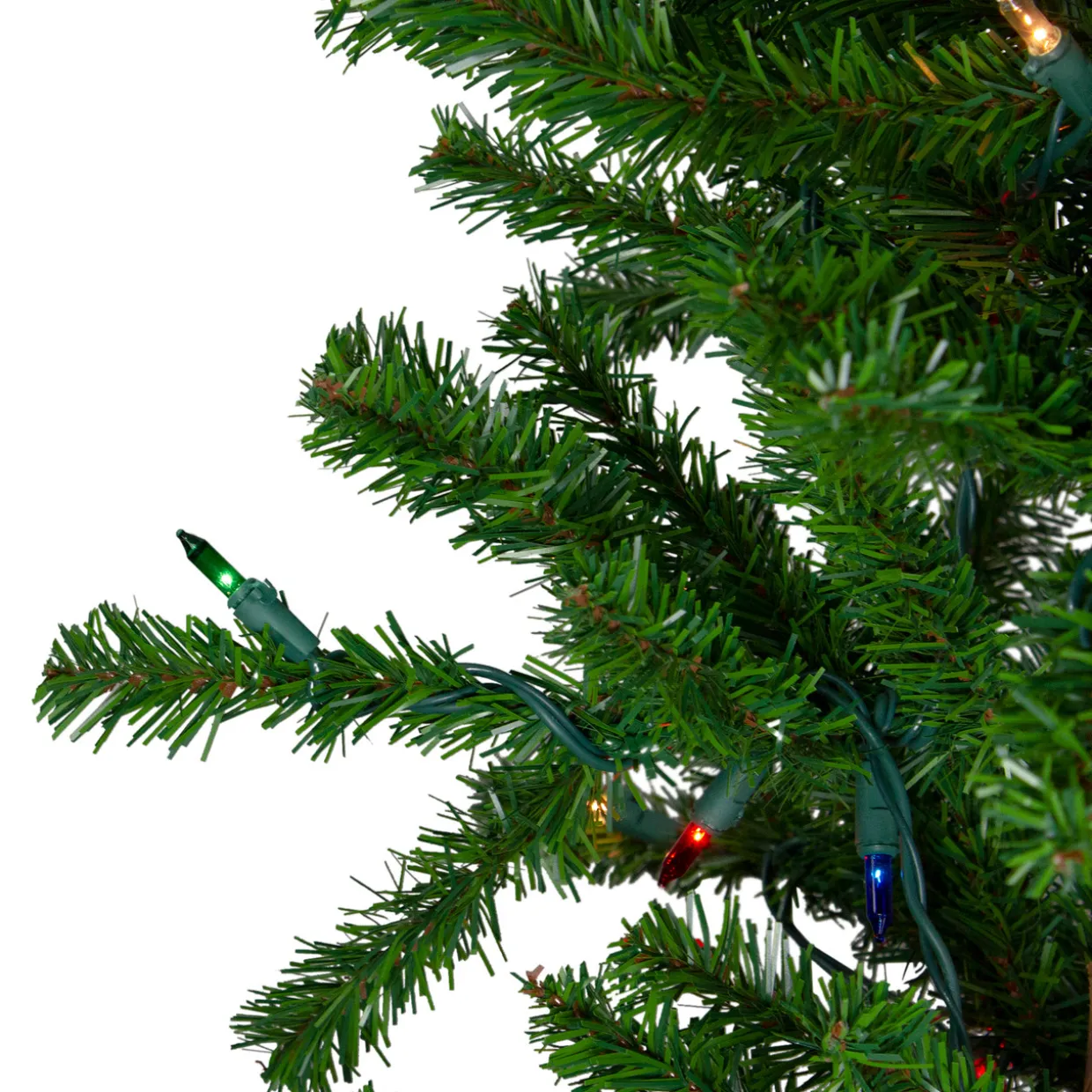 Set of 3 Pre-Lit Slim Alpine Artificial Christmas Trees 6' - Multi Lights