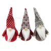 Set of 3 Red and Brown Santa Gnome Christmas Ornaments 4.5"