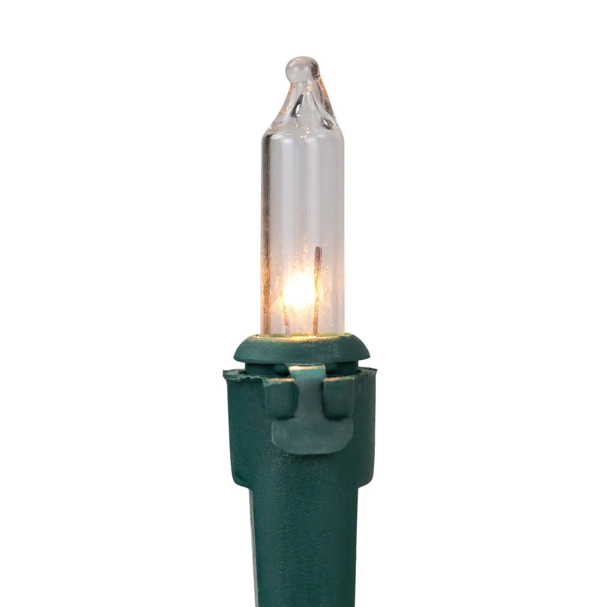 Set of 50 Red and Clear Mini Christmas Lights, 2.5" Spacing - Green Wire