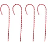 Set of 4 Red and White Striped Candy Cane Stakes Christmas Outdoor Decor 60"