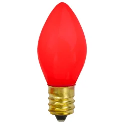 Set of 4 Red Opaque C7 Christmas Replacement Bulbs - 2"