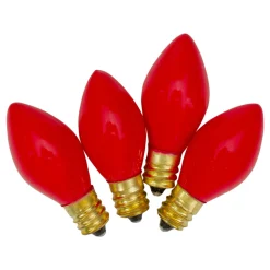 Set of 4 Red Opaque C7 Christmas Replacement Bulbs - 2"