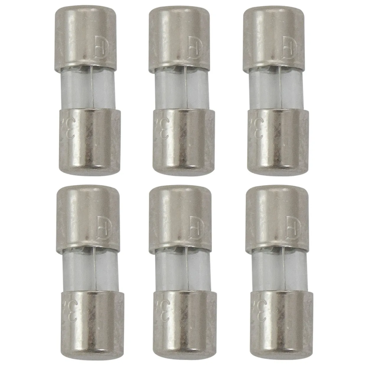 Set of 6 Replacement Fuses For Mini Christmas Lights, 3 Amps