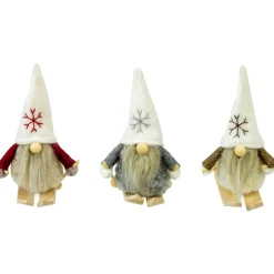 Set of 3 Skiing Gnomes Christmas Ornaments 4.5"
