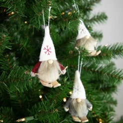 Set of 3 Skiing Gnomes Christmas Ornaments 4.5"