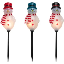 Set of 3 Snowmen Christmas Pathway Markers 16"