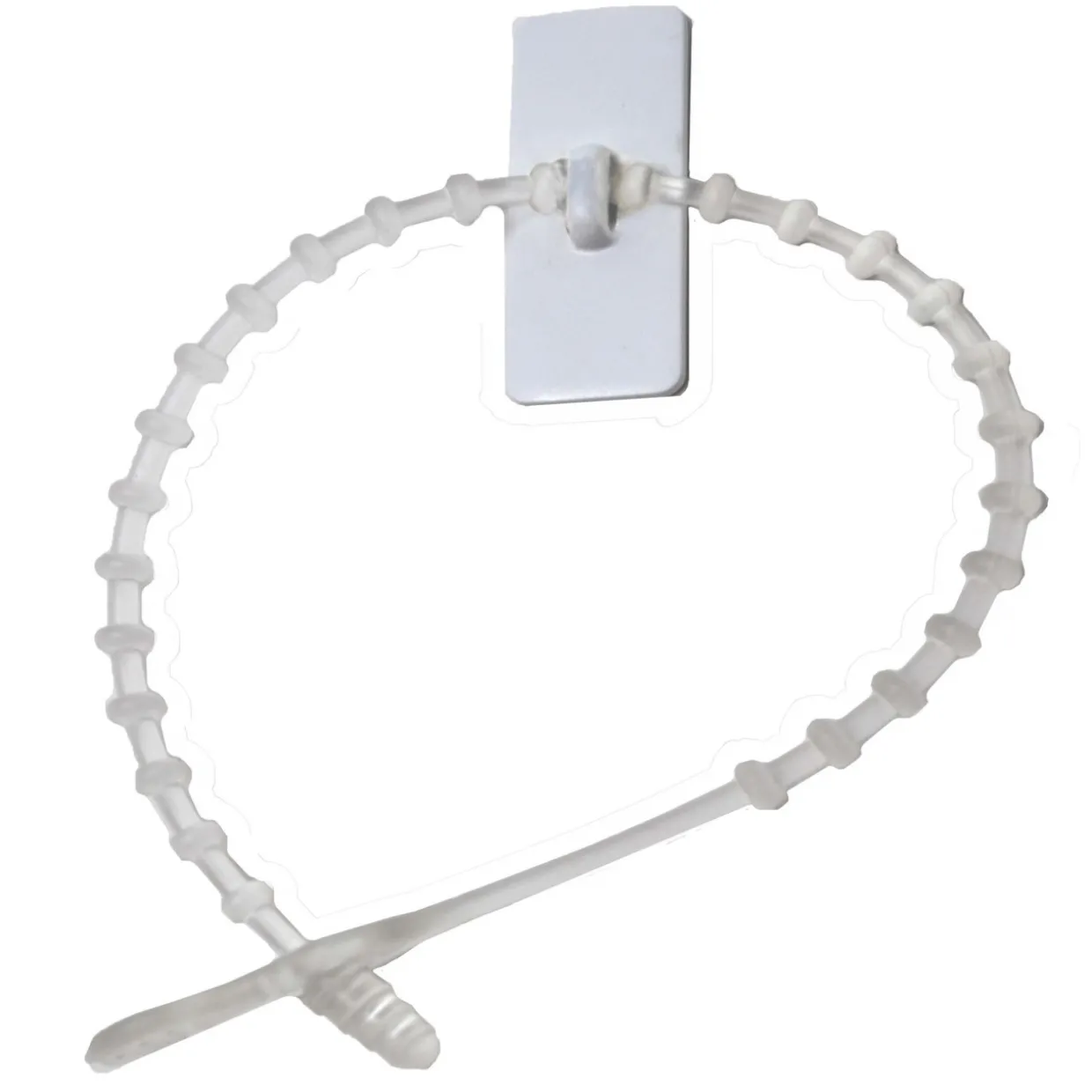 Set of 12 Sticky Reusable Ties with Clip Hooks 2"