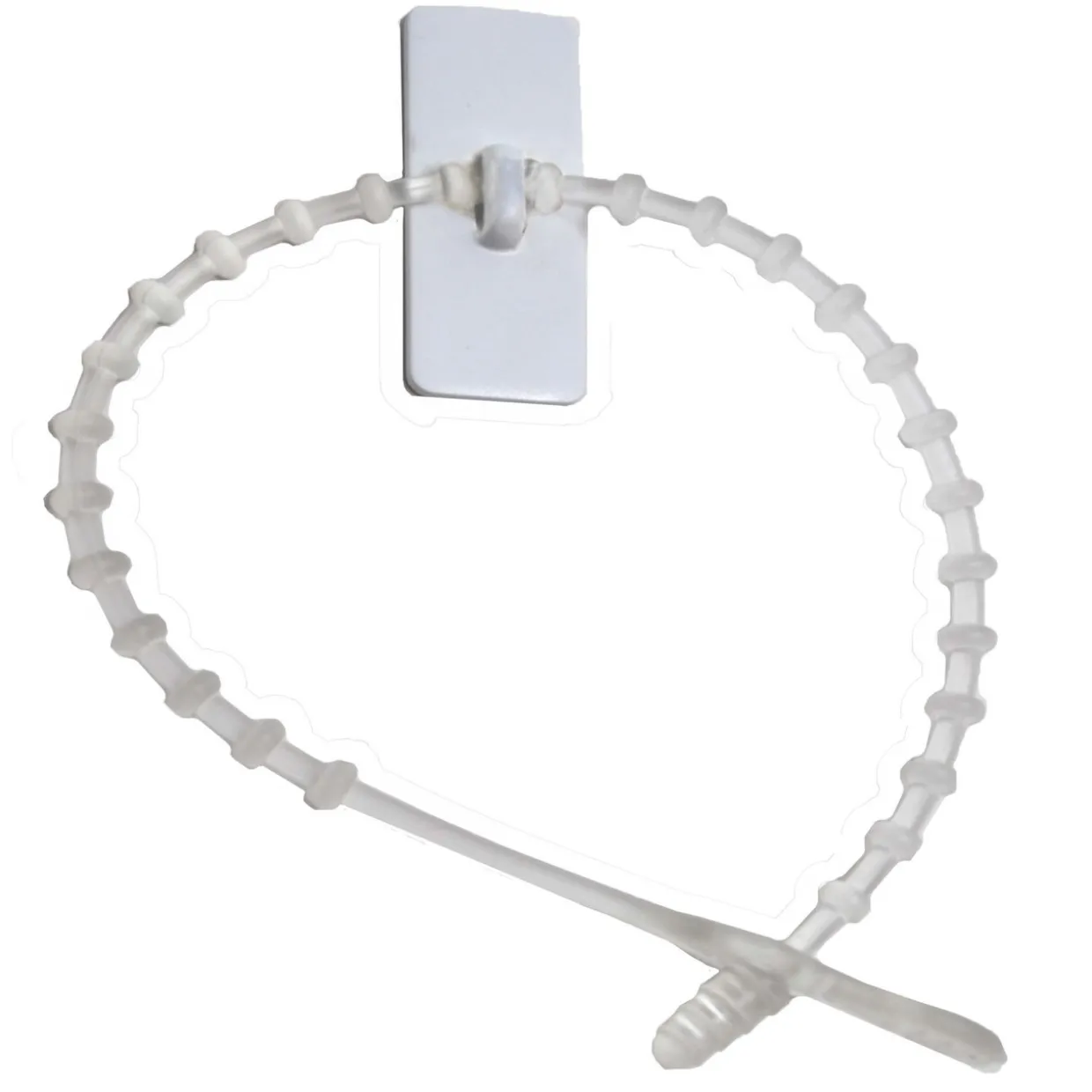 Set of 12 Sticky Reusable Ties with Clip Hooks 2"