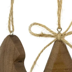 Set of 2 Tree and Star Wooden Christmas Ornaments 5