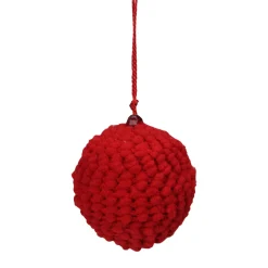 Set of 4 Vibrantly Colored Knitted Christmas Ball Ornaments 2.5” (63.5mm)