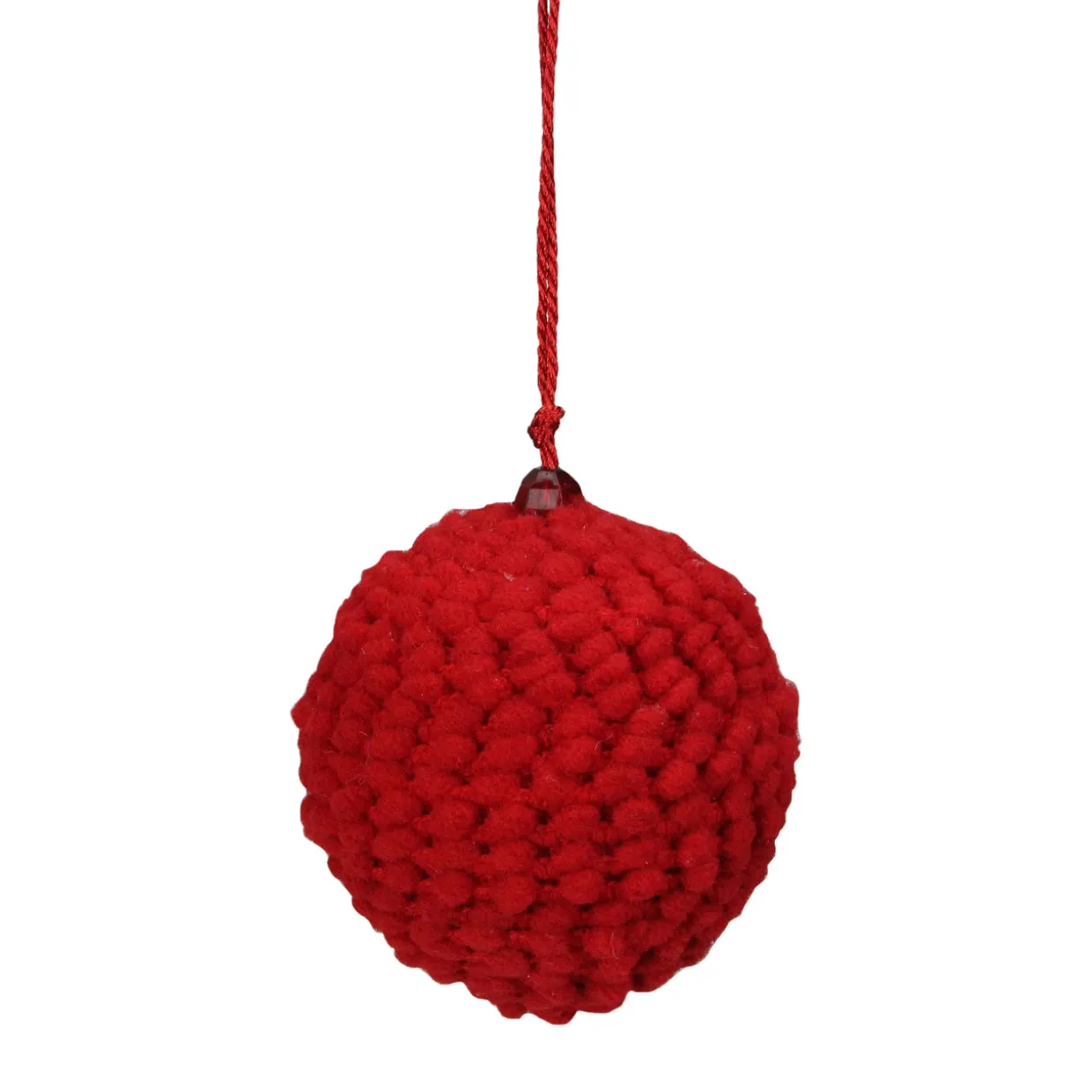 Set of 4 Vibrantly Colored Knitted Christmas Ball Ornaments 2.5” (63.5mm)