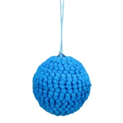 Set of 4 Vibrantly Colored Knitted Christmas Ball Ornaments 2.5” (63.5mm)