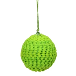 Set of 4 Vibrantly Colored Knitted Christmas Ball Ornaments 2.5” (63.5mm)