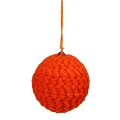 Set of 4 Vibrantly Colored Knitted Christmas Ball Ornaments 2.5” (63.5mm)