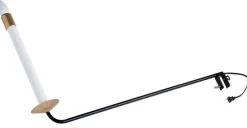 Set of 2 White and Gold Christmas Candle Lamps 25"