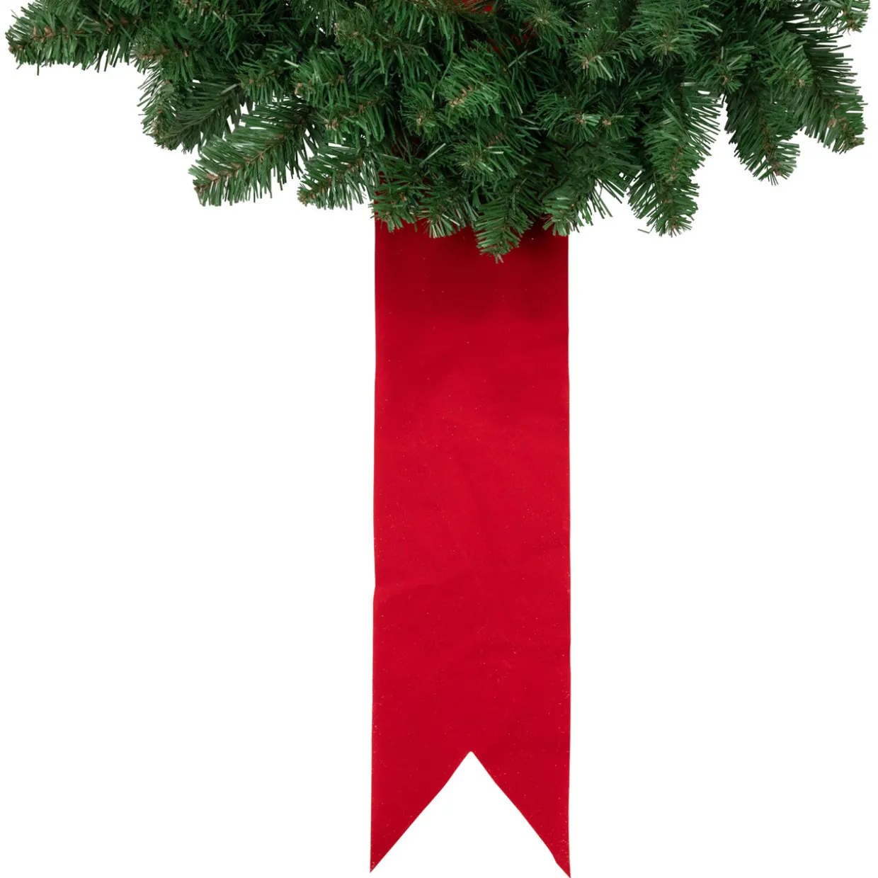 Set of 3 Wreaths on Red Ribbon Hanging Christmas Decoration, 6.5'