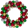 Shatterproof Ball 2-Finish Traditional Colors Christmas Wreath, 36-Inch, Unlit