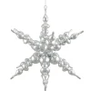 Shatterproof 3D Sunburst Snowflake Commercial Christmas Ornament - 24" - Silver