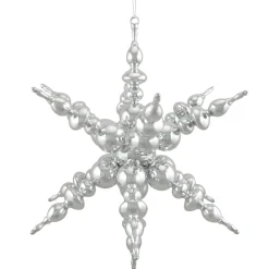 Shatterproof 3D Sunburst Snowflake Commercial Christmas Ornament - 24" - Silver