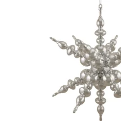 Shatterproof 3D Sunburst Snowflake Commercial Christmas Ornament - 24