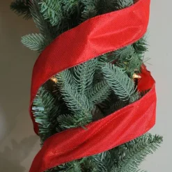 Shimmering Red Wired Christmas Craft Ribbon 2.5