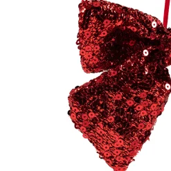 Shimmering Sequin Bow Christmas Hanging Ornament - 6