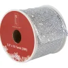 Shimmering Silver Wired Craft Christmas Ribbon 2.5" x 10 Yards