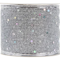 Shimmering Silver Wired Craft Christmas Ribbon 2.5